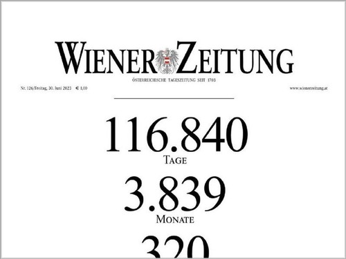 世界で最も古い日刊紙「ウィーン新聞」が320年の歴史に幕…最後の1面に並んだ『重い』数字