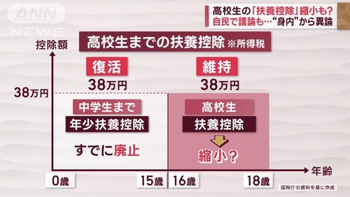 【異次元の少子化対策】自民党による扶養控除縮小議論がテレビでも報道され始める　子育て世代激怒し炎上が止まらず総理補佐官からも異議が飛び出す