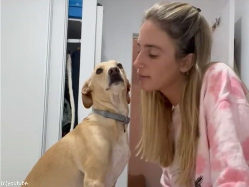 スペイン女性「愛犬がキスしてくれないの…」ひたすら振られ続ける（動画）