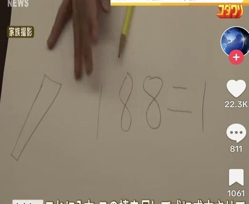 【天才】ギフテッド　難問『１８８＝１　ここに１本棒を足して式を成立させよ』を解いてしまう