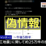 能登半島地震の原因を『人工地震』と主張する投稿２５万件　８５０万回近く閲覧されたものも