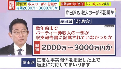 【裏金クソメガネ】岸田総理が裏金をやっていた自分の処分を検討開始　※