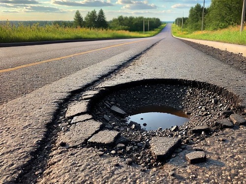 「うちの町は小さな道路の穴はこんな風に埋めている…」ヨーロッパのとある風景